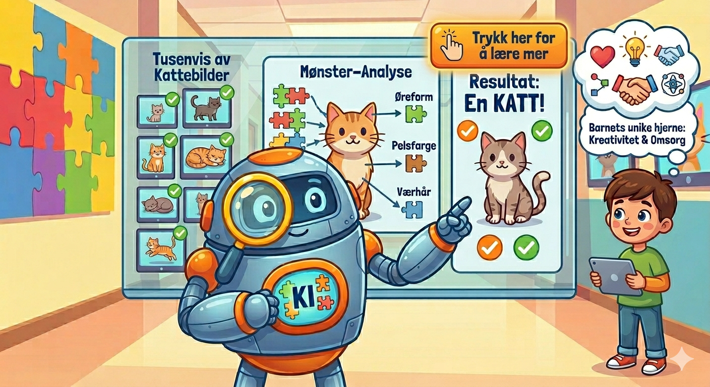 Illustrasjon som forklarer kunstig intelligens
